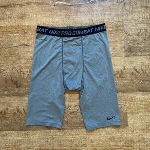 Nike Pro Combat Shorts Mens XL Grey Dri-Fit Compression Training Active Sport